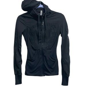 Lululemon Dance Studio Zip‎ Up Jacket Dark Coal Gray Reversible Size 4